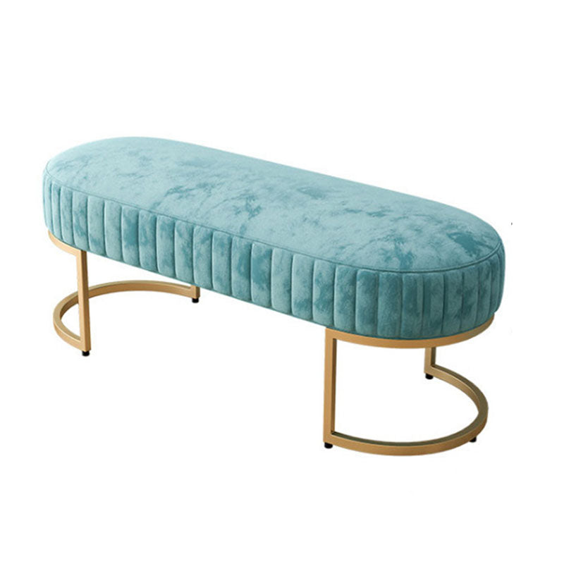 12.48-inch Width Modern Seating Bench Cushioned Metal Entryway Bench Sky Blue Clearhalo 'Benches' 'Chairs & Seating' 'furn' 'furn_benches' 'Furniture' 'Living Room Furniture' 6585091