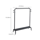 Rack de manteau d'entrée industriel métal rail rail inférieur d'étagère inférieur avec 4 crochets