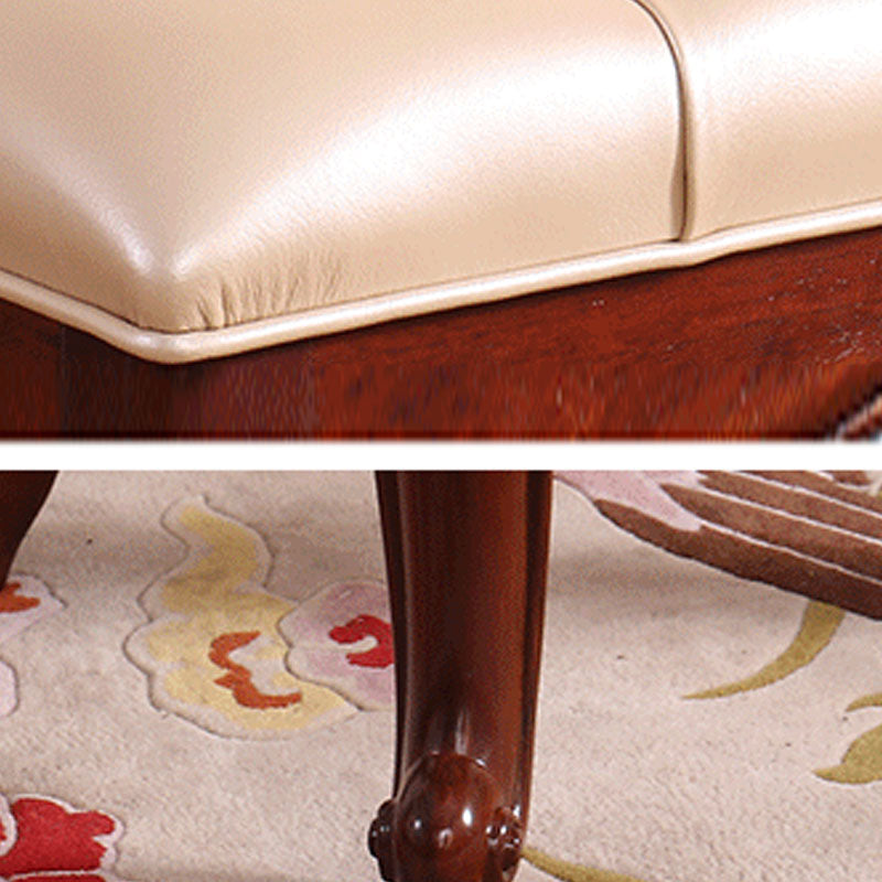 Mid-Century Modern Ottoman Faux Leather Upholstered Tufted Rectangle Ottoman Clearhalo 'furn' 'furn_ottomans_poufs' 'Furniture' 'Living Room Furniture' 'Ottomans & Poufs' 'ottomans_poufs' 6586301