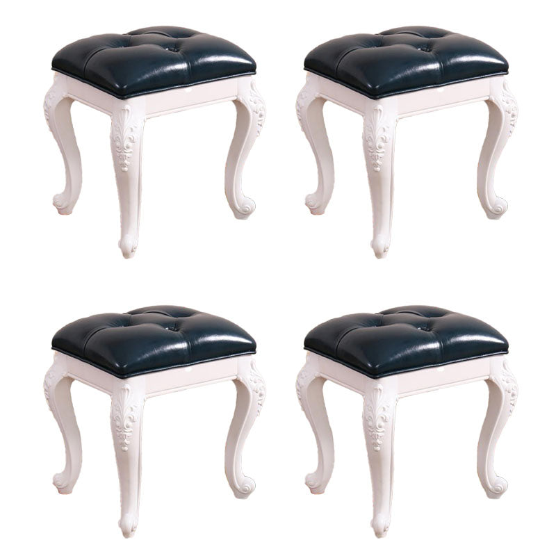 Mid-Century Modern Ottoman Faux Leather Upholstered Tufted Rectangle Ottoman Blue 4 Piece Set White Clearhalo 'furn' 'furn_ottomans_poufs' 'Furniture' 'Living Room Furniture' 'Ottomans & Poufs' 'ottomans_poufs' 6586305