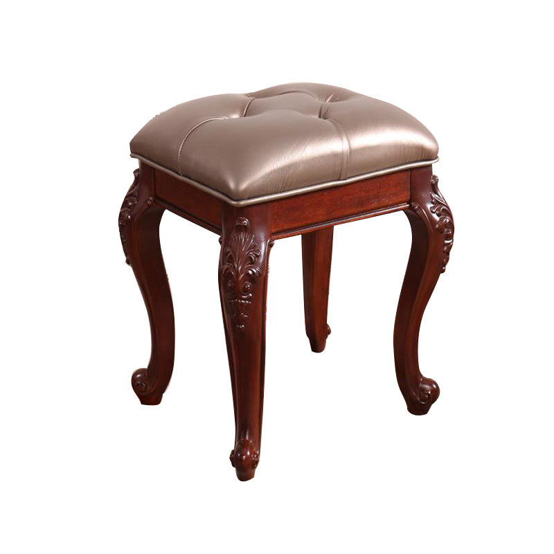 Mid-Century Modern Ottoman Faux Leather Upholstered Tufted Rectangle Ottoman Clearhalo 'furn' 'furn_ottomans_poufs' 'Furniture' 'Living Room Furniture' 'Ottomans & Poufs' 'ottomans_poufs' 6586308