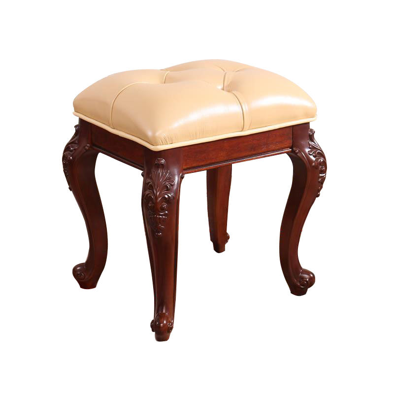 Mid-Century Modern Ottoman Faux Leather Upholstered Tufted Rectangle Ottoman Clearhalo 'furn' 'furn_ottomans_poufs' 'Furniture' 'Living Room Furniture' 'Ottomans & Poufs' 'ottomans_poufs' 6586312