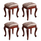 Mid-Century Modern Ottoman Faux Leather Upholstered Tufted Rectangle Ottoman Silver 4 Piece Set Brown Clearhalo 'furn' 'furn_ottomans_poufs' 'Furniture' 'Living Room Furniture' 'Ottomans & Poufs' 'ottomans_poufs' 6586316