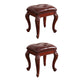 Mid-Century Modern Ottoman Faux Leather Upholstered Tufted Rectangle Ottoman Brown 2 Piece Set Brown Clearhalo 'furn' 'furn_ottomans_poufs' 'Furniture' 'Living Room Furniture' 'Ottomans & Poufs' 'ottomans_poufs' 6586321