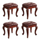 Mid-Century Modern Ottoman Faux Leather Upholstered Tufted Rectangle Ottoman Brown 4 Piece Set Brown Clearhalo 'furn' 'furn_ottomans_poufs' 'Furniture' 'Living Room Furniture' 'Ottomans & Poufs' 'ottomans_poufs' 6586322