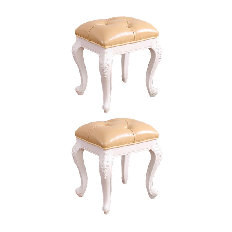 Mid-Century Modern Ottoman Faux Leather Upholstered Tufted Rectangle Ottoman Yellow 2 Piece Set White Clearhalo 'furn' 'furn_ottomans_poufs' 'Furniture' 'Living Room Furniture' 'Ottomans & Poufs' 'ottomans_poufs' 6586329