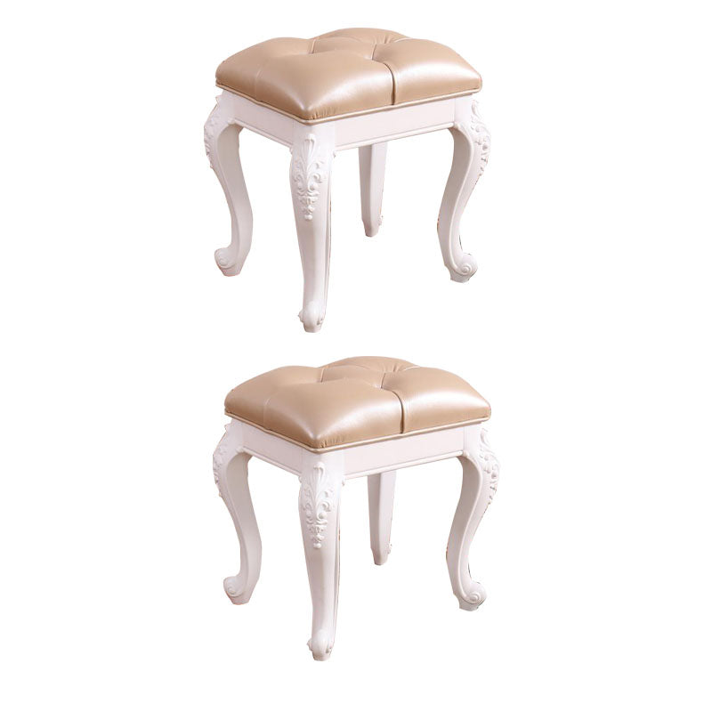 Mid-Century Modern Ottoman Faux Leather Upholstered Tufted Rectangle Ottoman Beige 2 Piece Set White Clearhalo 'furn' 'furn_ottomans_poufs' 'Furniture' 'Living Room Furniture' 'Ottomans & Poufs' 'ottomans_poufs' 6586333