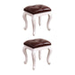 Mid-Century Modern Ottoman Faux Leather Upholstered Tufted Rectangle Ottoman Brown 2 Piece Set White Clearhalo 'furn' 'furn_ottomans_poufs' 'Furniture' 'Living Room Furniture' 'Ottomans & Poufs' 'ottomans_poufs' 6586335