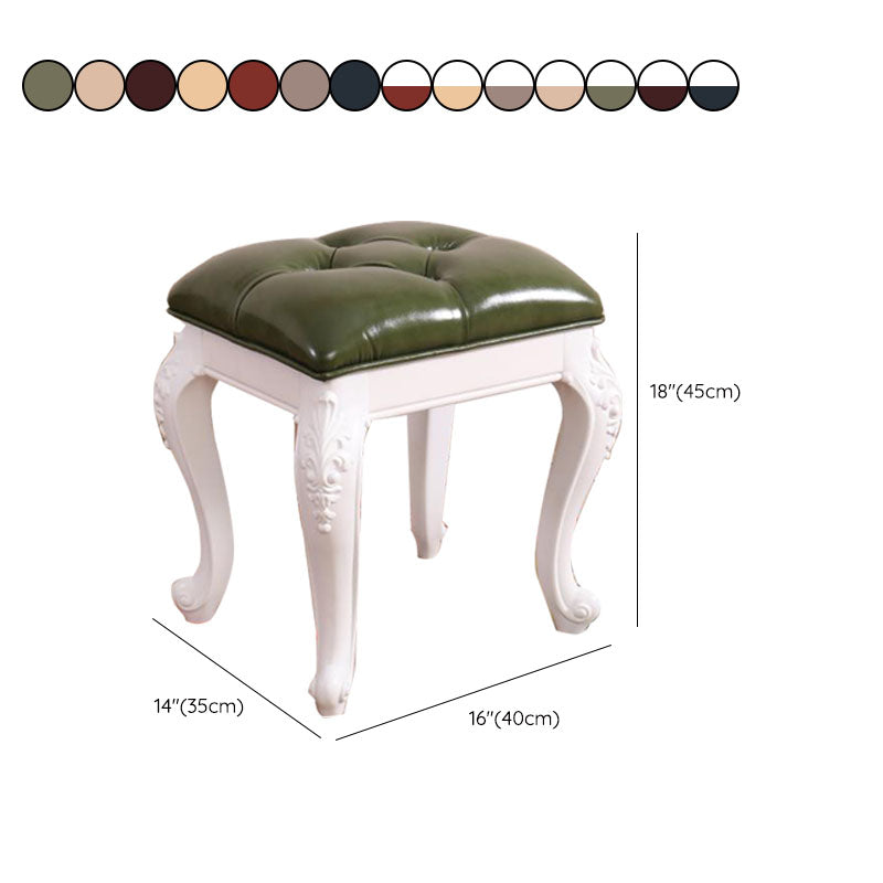 Mid-Century Modern Ottoman Faux Leather Upholstered Tufted Rectangle Ottoman Clearhalo 'furn' 'furn_ottomans_poufs' 'Furniture' 'Living Room Furniture' 'Ottomans & Poufs' 'ottomans_poufs' 6586339