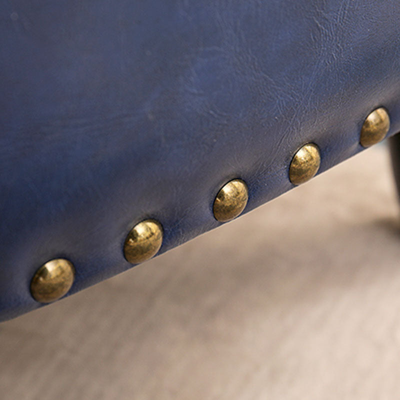 Nailhead Trim Ottoman Leather Special Shape Contrast Color Stain Resistant Ottoman Clearhalo 'furn' 'furn_ottomans_poufs' 'Furniture' 'Living Room Furniture' 'Ottomans & Poufs' 'ottomans_poufs' 6586356