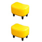 Nailhead Trim Ottoman Leather Special Shape Contrast Color Stain Resistant Ottoman Yellow 2 Piece Set Clearhalo 'furn' 'furn_ottomans_poufs' 'Furniture' 'Living Room Furniture' 'Ottomans & Poufs' 'ottomans_poufs' 6586371