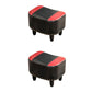 Nailhead Trim Ottoman Leather Special Shape Contrast Color Stain Resistant Ottoman Black-Red 2 Piece Set Clearhalo 'furn' 'furn_ottomans_poufs' 'Furniture' 'Living Room Furniture' 'Ottomans & Poufs' 'ottomans_poufs' 6586375