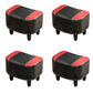 Nailhead Trim Ottoman Leather Special Shape Contrast Color Stain Resistant Ottoman Black-Red 4 Piece Set Clearhalo 'furn' 'furn_ottomans_poufs' 'Furniture' 'Living Room Furniture' 'Ottomans & Poufs' 'ottomans_poufs' 6586376