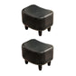 Nailhead Trim Ottoman Leather Special Shape Contrast Color Stain Resistant Ottoman Black 2 Piece Set Clearhalo 'furn' 'furn_ottomans_poufs' 'Furniture' 'Living Room Furniture' 'Ottomans & Poufs' 'ottomans_poufs' 6586377