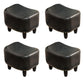 Nailhead Trim Ottoman Leather Special Shape Contrast Color Stain Resistant Ottoman Black 4 Piece Set Clearhalo 'furn' 'furn_ottomans_poufs' 'Furniture' 'Living Room Furniture' 'Ottomans & Poufs' 'ottomans_poufs' 6586378