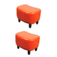 Nailhead Trim Ottoman Leather Special Shape Contrast Color Stain Resistant Ottoman Orange 2 Piece Set Clearhalo 'furn' 'furn_ottomans_poufs' 'Furniture' 'Living Room Furniture' 'Ottomans & Poufs' 'ottomans_poufs' 6586387