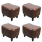 Nailhead Trim Ottoman Leather Special Shape Contrast Color Stain Resistant Ottoman Brown 4 Piece Set Clearhalo 'furn' 'furn_ottomans_poufs' 'Furniture' 'Living Room Furniture' 'Ottomans & Poufs' 'ottomans_poufs' 6586390