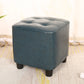 Modern Square Pouf Pure Color Tufted Upholstered Faux Leather Cube Ottoman Navy 1 Piece Clearhalo 'furn' 'furn_ottomans_poufs' 'Furniture' 'Living Room Furniture' 'Ottomans & Poufs' 'ottomans_poufs' 6586469