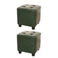 Modern Square Pouf Pure Color Tufted Upholstered Faux Leather Cube Ottoman Blackish Green 2 Piece Set Clearhalo 'furn' 'furn_ottomans_poufs' 'Furniture' 'Living Room Furniture' 'Ottomans & Poufs' 'ottomans_poufs' 6586487