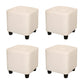 Modern Square Pouf Pure Color Tufted Upholstered Faux Leather Cube Ottoman White 4 Piece Set Clearhalo 'furn' 'furn_ottomans_poufs' 'Furniture' 'Living Room Furniture' 'Ottomans & Poufs' 'ottomans_poufs' 6586491