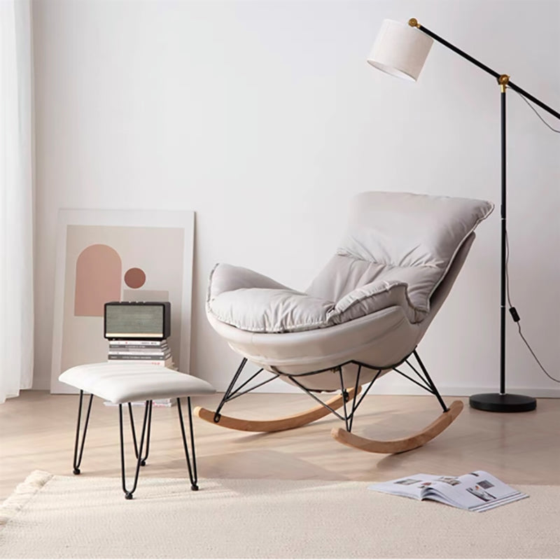 モダンなグライダーチェア布張りの取り外し可能なクッション房状のロッキングチェア