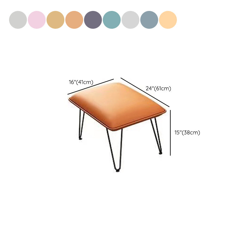 Chaise de plancher moderne chaise de culbuteur en faux cuir pure de couleur pure avec ottoman