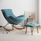 Contemporary Rocking Chair Pure Color Faux Leather Water Resistant Chair with Ottoman