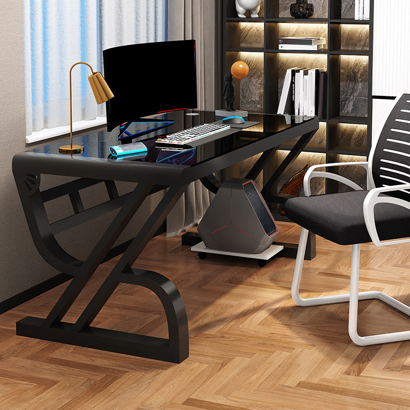 Hedendaags glas Top Office Desk 29.53-inch Tall Writing Desk