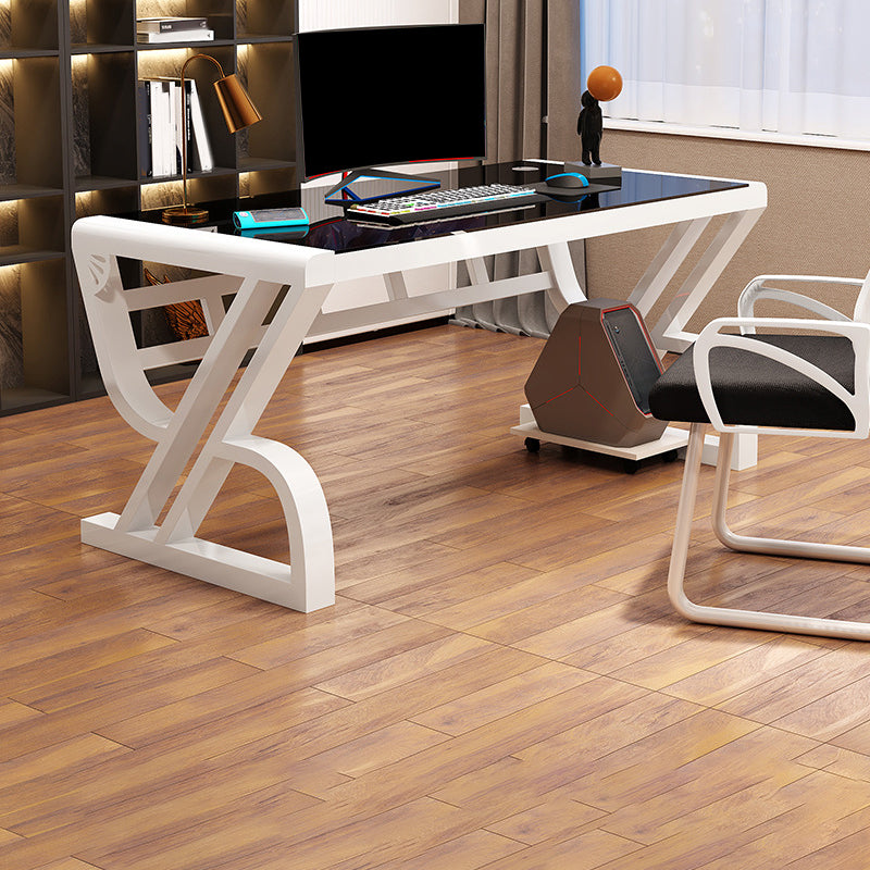 Hedendaags glas Top Office Desk 29.53-inch Tall Writing Desk
