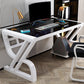 Hedendaags glas Top Office Desk 29.53-inch Tall Writing Desk