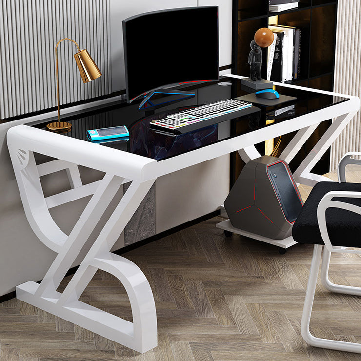 Hedendaags glas Top Office Desk 29.53-inch Tall Writing Desk