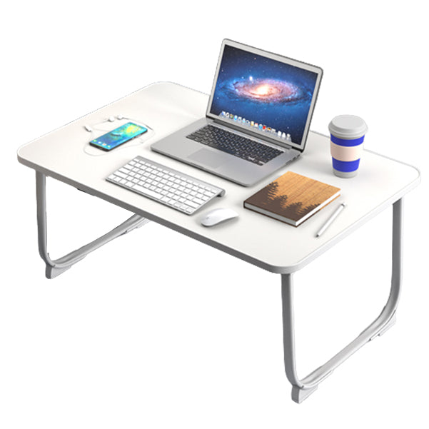 Engineered Wood Contemporary Writing Desk Bedroom Office Desk with White Legs 28"L x 19"W x 13"H White No Drawer Clearhalo 'furn' 'furn_office_desk' 'Furniture' 'Office Desks' 'Office Furniture' 'office_desk' 6586642