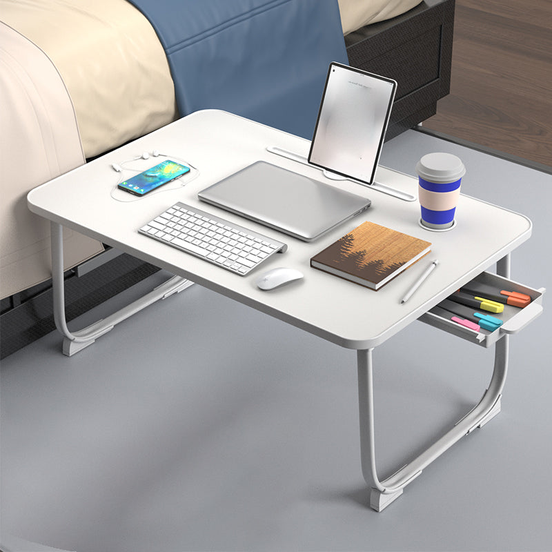 Engineered Wood Contemporary Writing Desk Bedroom Office Desk with White Legs 31"L x 20"W x 13"H White Drawers Clearhalo 'furn' 'furn_office_desk' 'Furniture' 'Office Desks' 'Office Furniture' 'office_desk' 6586646