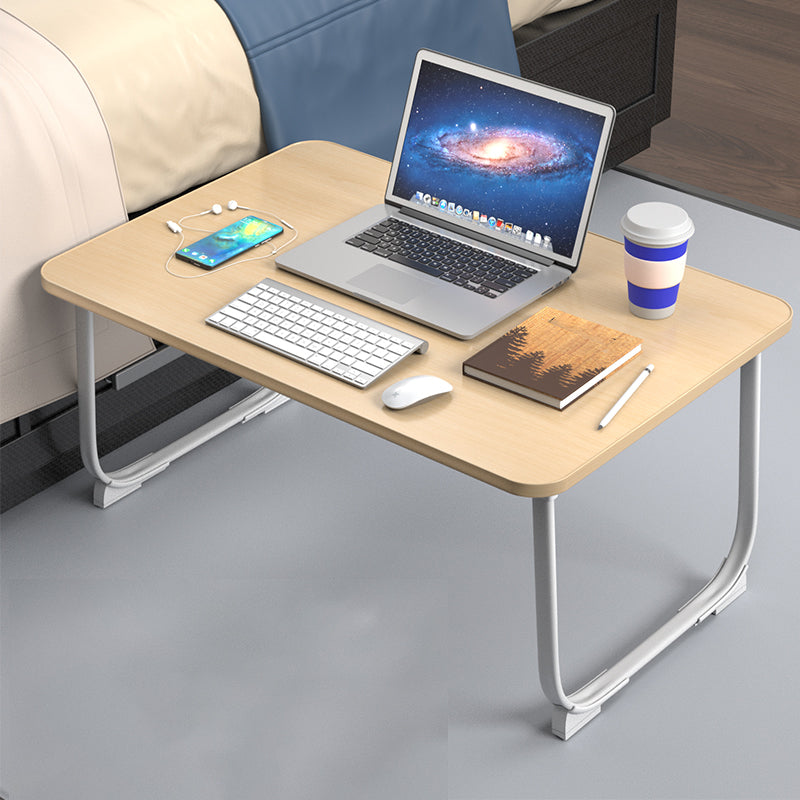 Engineered Wood Contemporary Writing Desk Bedroom Office Desk with White Legs 31"L x 20"W x 13"H Natural No Drawer Clearhalo 'furn' 'furn_office_desk' 'Furniture' 'Office Desks' 'Office Furniture' 'office_desk' 6586651