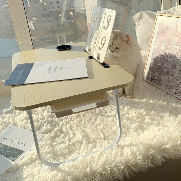 Engineered Wood Contemporary Writing Desk Bedroom Office Desk with White Legs Clearhalo 'furn' 'furn_office_desk' 'Furniture' 'Office Desks' 'Office Furniture' 'office_desk' 6586658