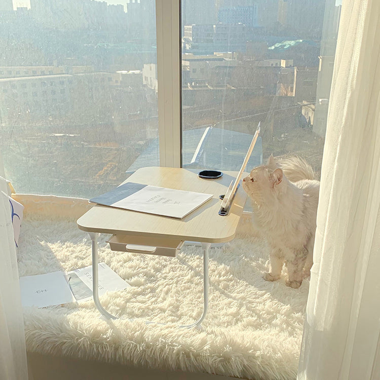 Engineered Wood Contemporary Writing Desk Bedroom Office Desk with White Legs Clearhalo 'furn' 'furn_office_desk' 'Furniture' 'Office Desks' 'Office Furniture' 'office_desk' 6586659