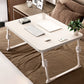 Engineered Wood Contemporary Office Desk Bedroom Writing Desk with White Legs