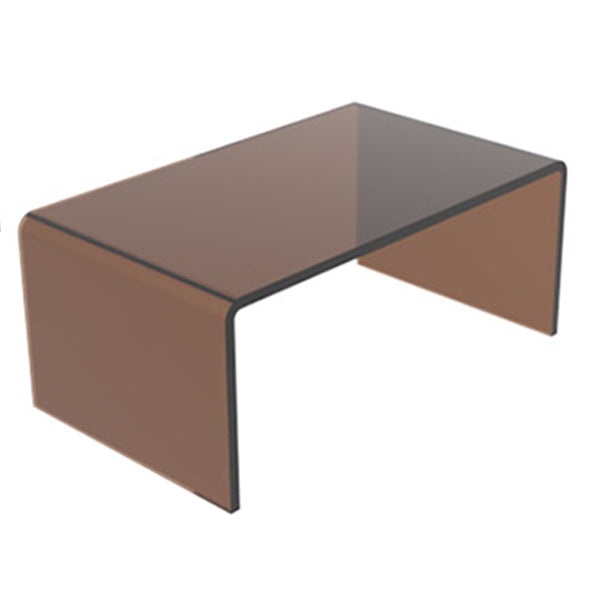 Acrylic Rectangular Writing Desk Contemporary Sled Base Laptop Table Clear-Brown Clearhalo 'furn' 'furn_office_desk' 'Furniture' 'Office Desks' 'Office Furniture' 'office_desk' 6586854