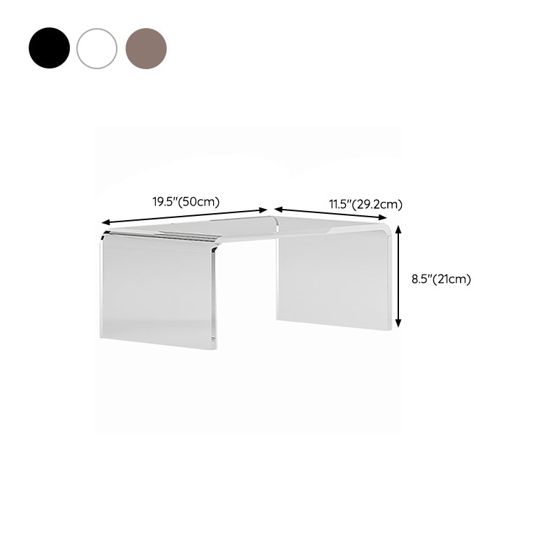 Acrylic Rectangular Writing Desk Contemporary Sled Base Laptop Table Clearhalo 'furn' 'furn_office_desk' 'Furniture' 'Office Desks' 'Office Furniture' 'office_desk' 6586868