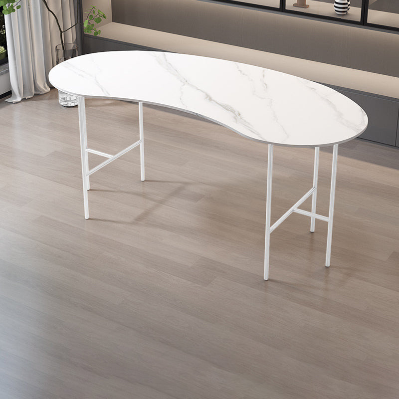 Glam Stone Writing Desk 29.53 "großer Büroschreibtisch mit Eisenbeinen