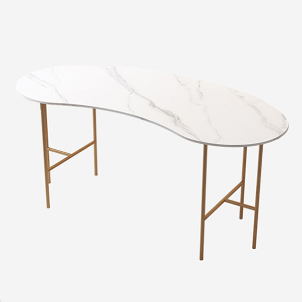 Glam Stone Writing Desk 29.53 "großer Büroschreibtisch mit Eisenbeinen