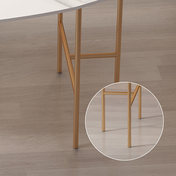 Glam Stone Writing Desk 29.53 "großer Büroschreibtisch mit Eisenbeinen