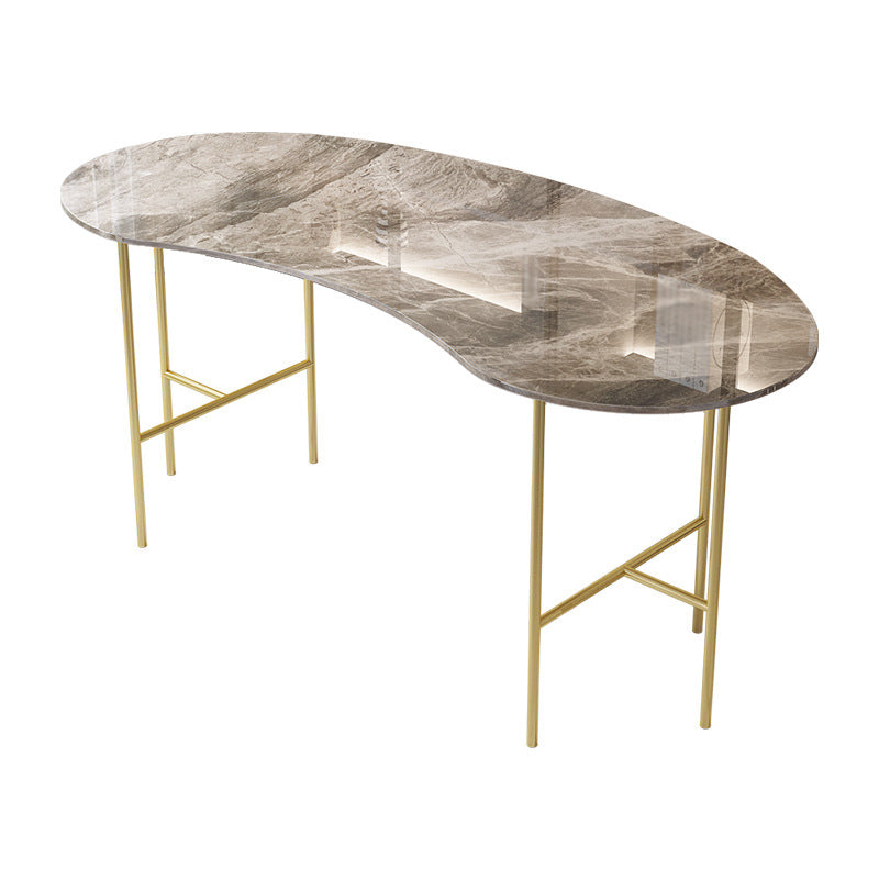 Glam Stone Writing Desk 29.53 "großer Büroschreibtisch mit Eisenbeinen
