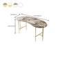 Glam Stone Writing Desk 29.53 "großer Büroschreibtisch mit Eisenbeinen