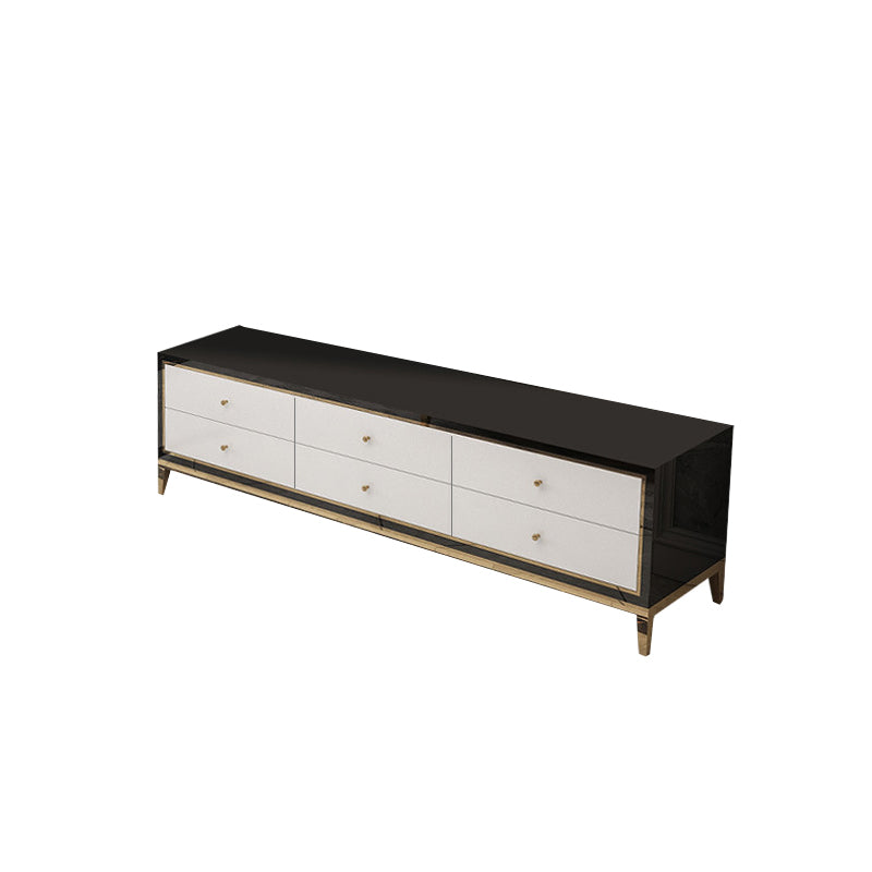 Enclosed Storage TV Media Stand Glass Media Console with Drawers Clearhalo 'furn' 'furn_tv_stands_entertainment_centers' 'Furniture' 'Living Room Furniture' 'TV Stands & Entertainment Centers' 'TV Stands & Media Storage Furniture' 'tv_stands_entertainment_centers' 6587378