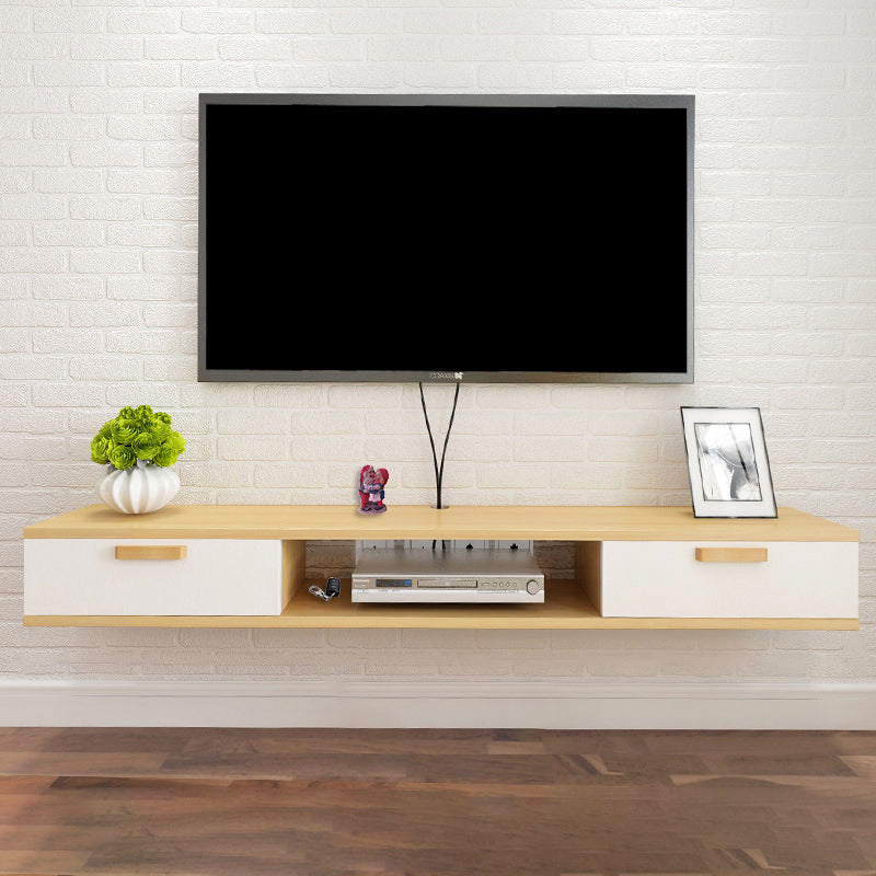 Scandinavian TV Media Stand Wall-mounted TV Media Console with Drawers 39.5"L x 9.5"W x 6"H Wood Clearhalo 'furn' 'furn_tv_stands_entertainment_centers' 'Furniture' 'Living Room Furniture' 'TV Stands & Entertainment Centers' 'TV Stands & Media Storage Furniture' 'tv_stands_entertainment_centers' 6587403