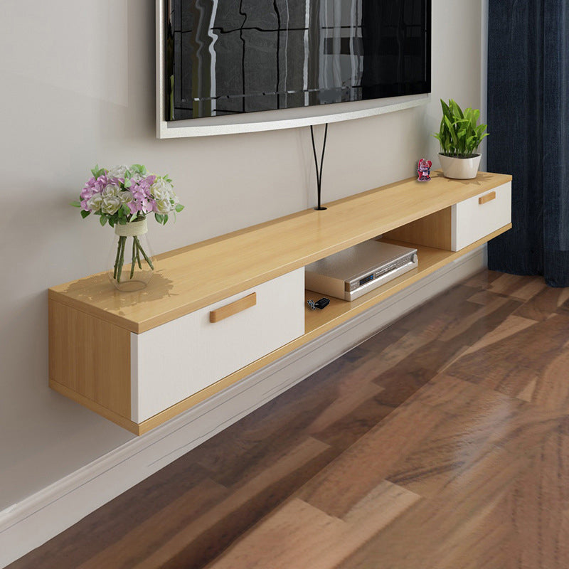 Scandinavian TV Media Stand Wall-mounted TV Media Console with Drawers 67"L x 9.5"W x 6"H Wood Clearhalo 'furn' 'furn_tv_stands_entertainment_centers' 'Furniture' 'Living Room Furniture' 'TV Stands & Entertainment Centers' 'TV Stands & Media Storage Furniture' 'tv_stands_entertainment_centers' 6587406