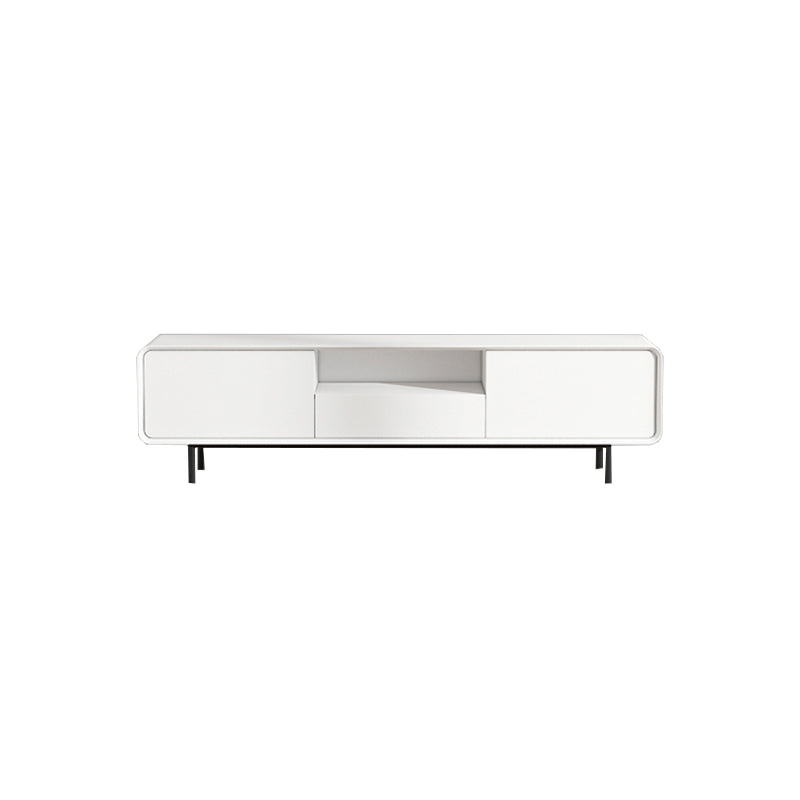 Support multimédia TV rectangulaire, meuble TV moderne avec étagères et tiroir