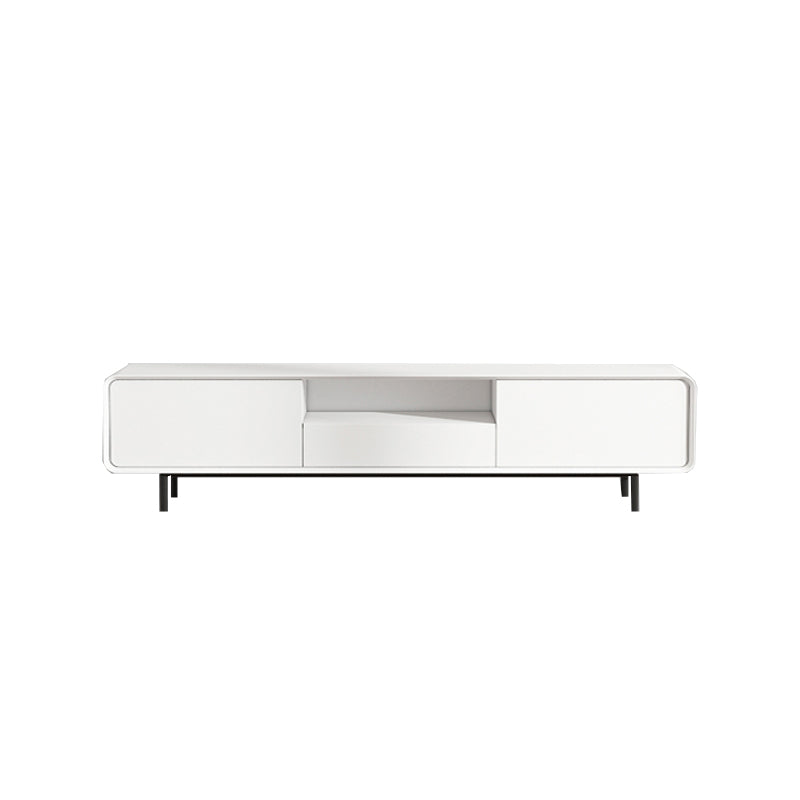 Support multimédia TV rectangulaire, meuble TV moderne avec étagères et tiroir