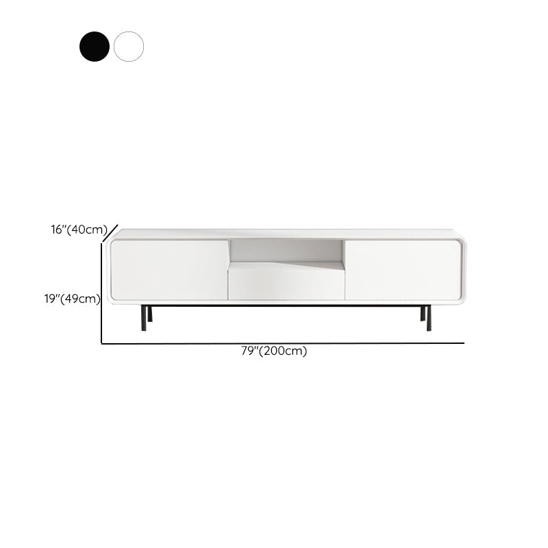 Support multimédia TV rectangulaire, meuble TV moderne avec étagères et tiroir